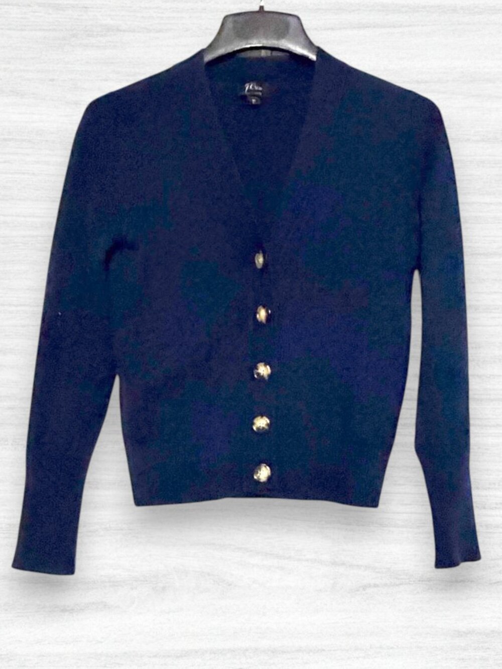 J.Crew Everyday Cashmere Cropped Cardigan Navy Blue Womens M